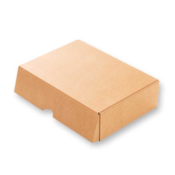 As caixas de cartão para encomendas são automontáveis, em cartão fino com kraft exterior, 100% reciclável