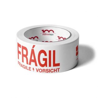 A fita adesiva frágil é ideal para fechar e identificar as suas embalagens de papel e cartão