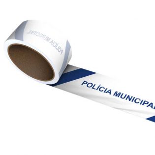 A fita sinalizadora polícia municipal é utilizada para a marcação de áreas de risco