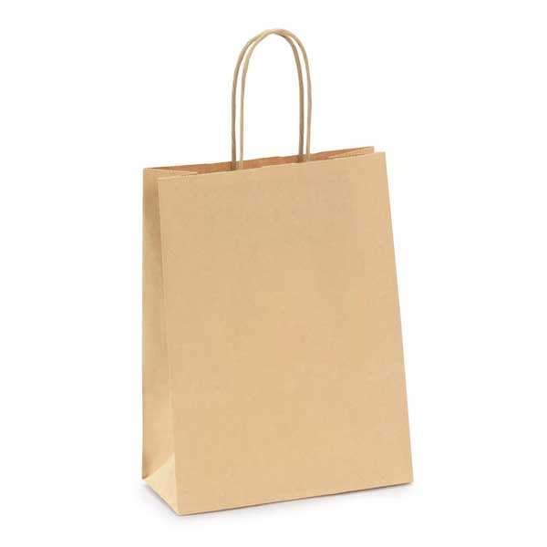 Os sacos de papel com asa retorcida são muito resistentes, garantem proteção eficiente dos produtos
