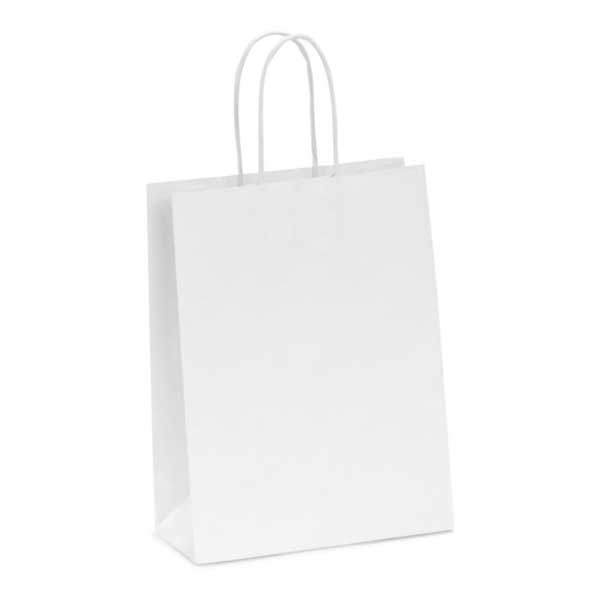 Os sacos de papel com asa retorcida são muito resistentes, garantem proteção eficiente dos produtos