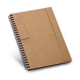 Contém 120 páginas pautadas de papel reciclado e capa rígida