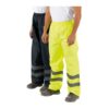 Calças 100% poliéster em amarelo e azul marinho