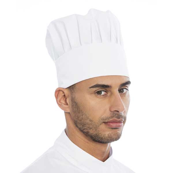 O chapéu de cozinheiro é um acessório de vestuário profissional indicado para a cozinha que confere um aspeto elegante e distinto criando uma imagem de qualidade.