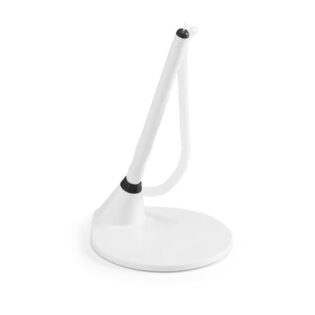 Esferográfica com suporte em ABS e com autocolante na base para fixar em superfícies lisas como mesas ou balcões