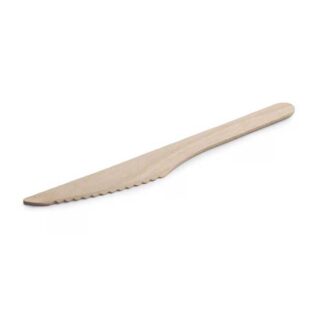 As facas de madeira macia de bétula são descartáveis e ideais para takeaway