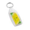 Porta-chaves em PS transparente com formato retangular