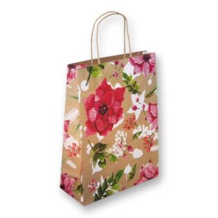 Os sacos em papel kraft florido são ideais para lojas de comércio