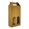 Caixa para garrafas com acabamento original em cartão microcanelado. Disponível em dourado.
