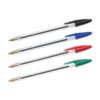 Canetas de alta qualidade disponíveis em azul, preto, vermelho e verde.