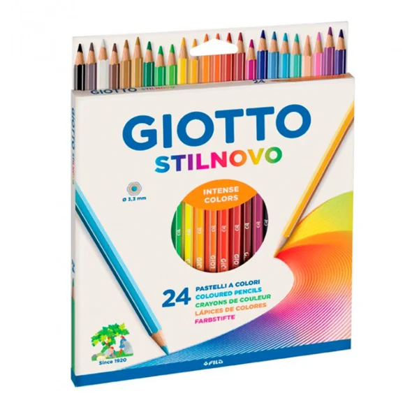 A caixa de lápis de cor Stilnovo da Giotto é a escolha perfeita para quem procura qualidade, criatividade e durabilidade em cada traço.