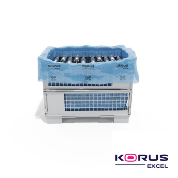 Estrutura metálica revestida com pelicula korus excel azul
