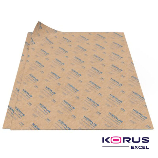Folhas de papel korus excel sobrepostas.