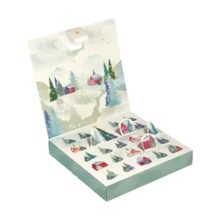 Calendario de natal branco e verde aberto