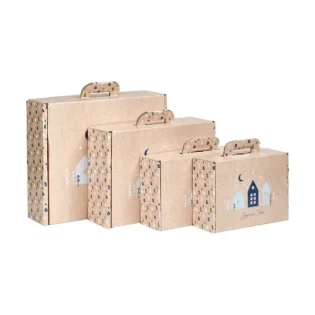 Conjunto de caixas com pega de natal kraft