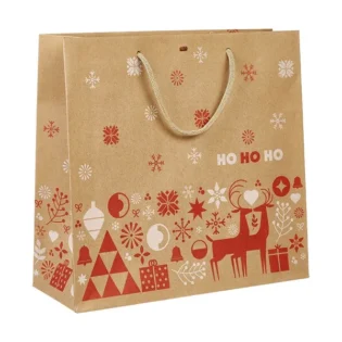 Saco de Natal grande fita branca