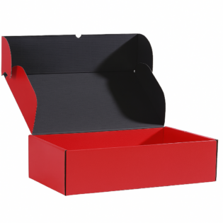 Interior de caixa de envio posta vermelha