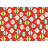 Papel de embrulho de natal vermelho com bolas de natal