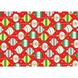Papel de embrulho de natal vermelho com bolas de natal