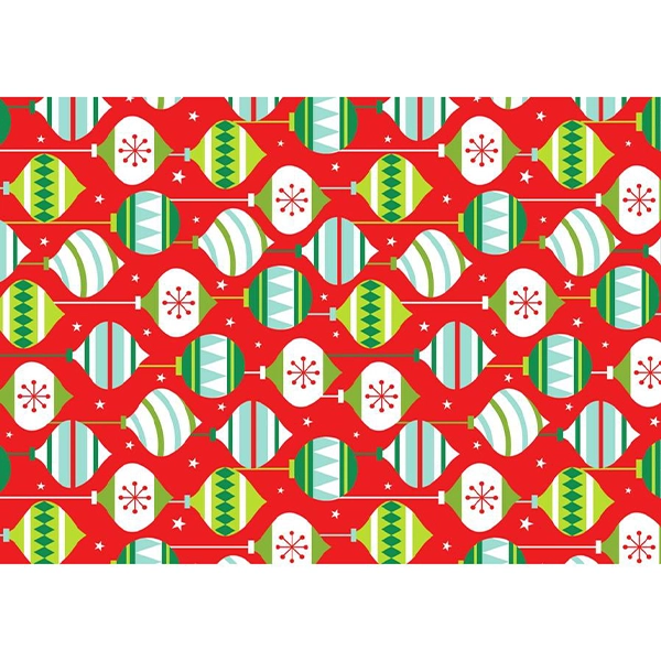 Papel de embrulho de natal vermelho com bolas de natal