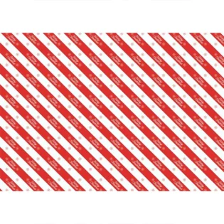 Papel de embrulho de natal com listras brancas e vermelhas