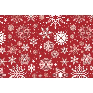 Papel de embrulho de natal vermelho com flocos de neve