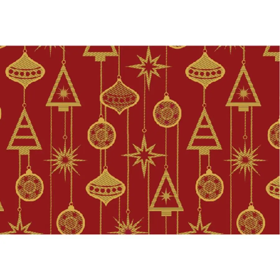 Papel Embrulho Natal - Bordo e Dourado