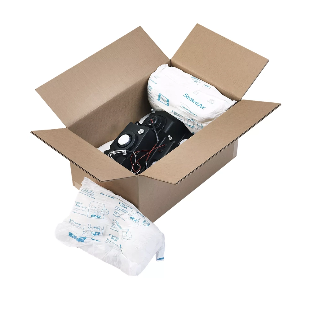 Caixa preenchida com sacos InstaPack Quick