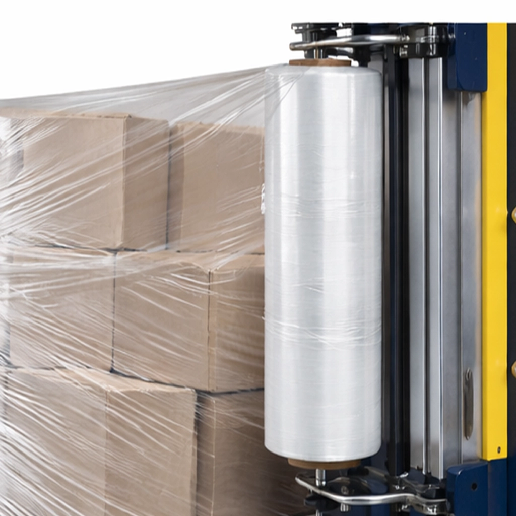 Embalamento ao utilizar filme estirável automatico transparente