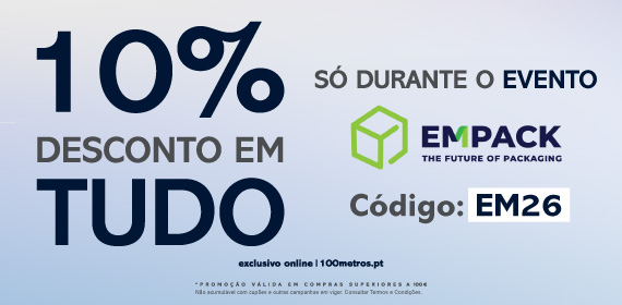 10% de desconto em tudo durante o evento EMPACK