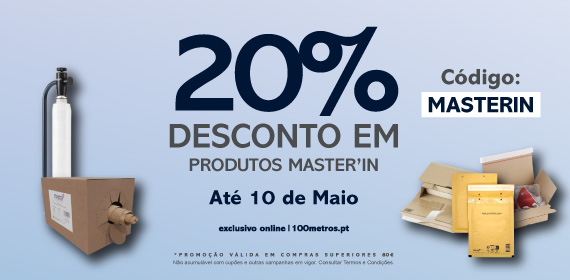 20% de desconto em todos os artigos master'in até 10 de maio