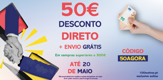 50€ de desconto direto em compras de valor igual ao superior a 300€
