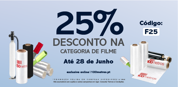 25% DE DESCONTO EM FILME EM COMPRAS SUPERIORES A 140€ COM O CUPAO F25