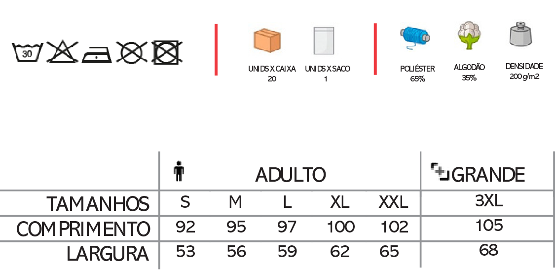 Informação da Bata de Trabalho Shadow de Manga Comprida
