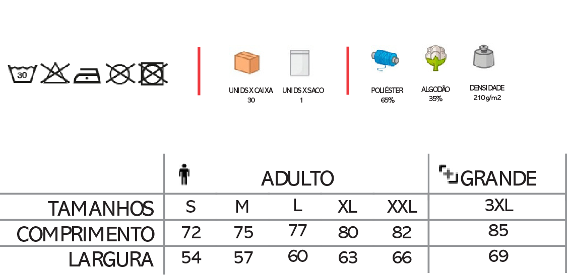 Informação da Bata de Trabalho Manga Comprida Vega