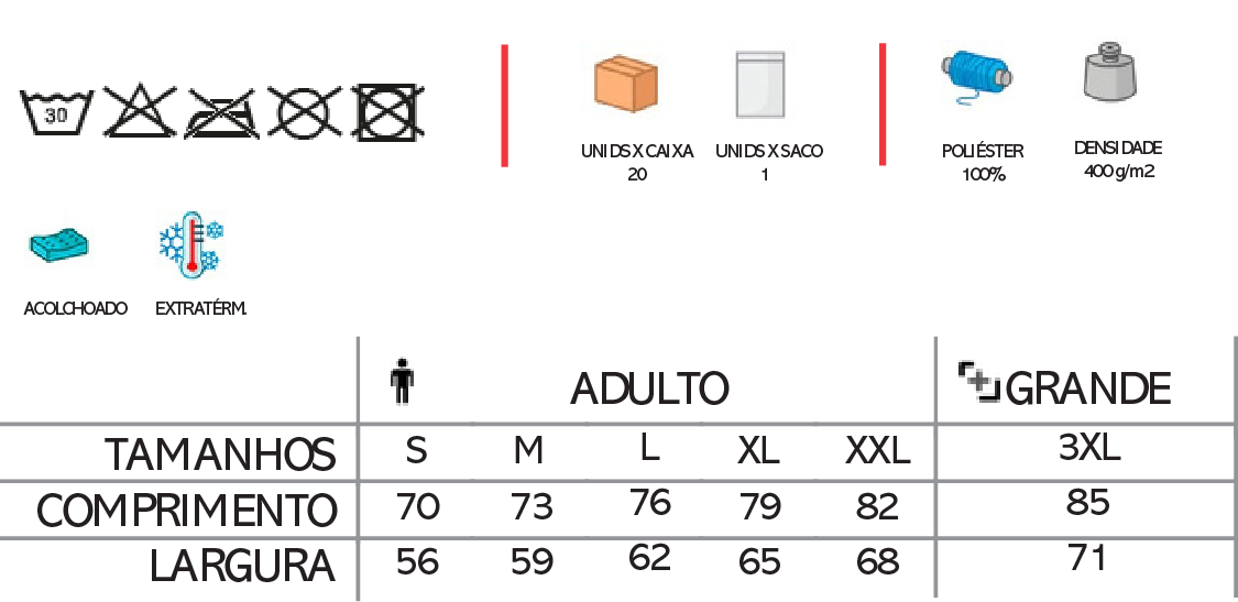 Informação do Colete Vision Acolchoado