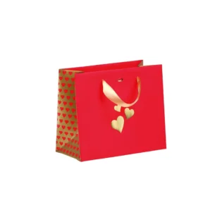 Saco de Presente de Natal Corações 20.0 x 10.0 x 17.0 cm