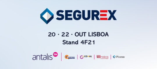 Banner a informar que estaremos no stand b26 da exponor na Segurex, nos dias 20 a 22 de outubro.